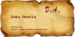 Daku Anetta névjegykártya